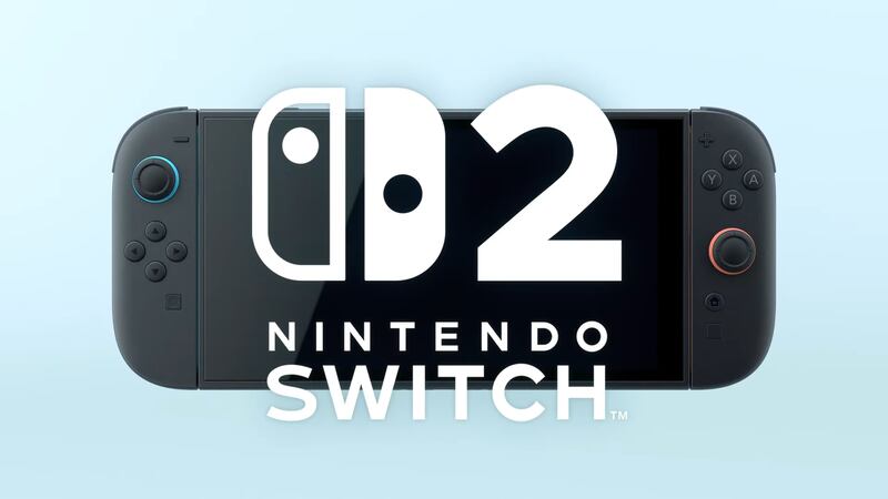 The Nintendo Switch 2 in tablet form, with the Nintendo Switch 2 logo superimposed over it.