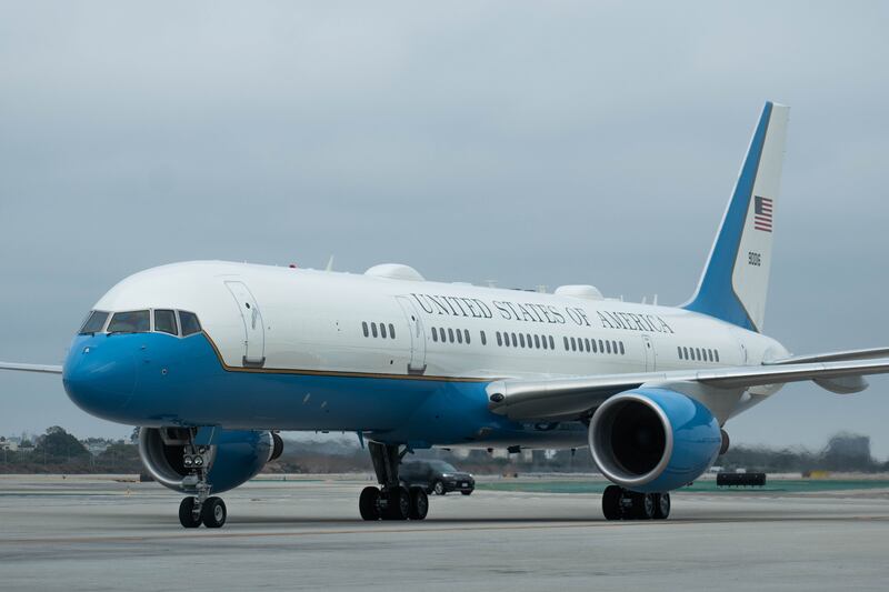 Air Force One pulls up on Taxiway Echo (E) at the Los Angeles International Airport (LAX). Biden came from Camp Hale in Vail, Colorado where he spoke about protecting and conserving America’s iconic outdoor spaces by establishing a National Monument at Camp Hale.