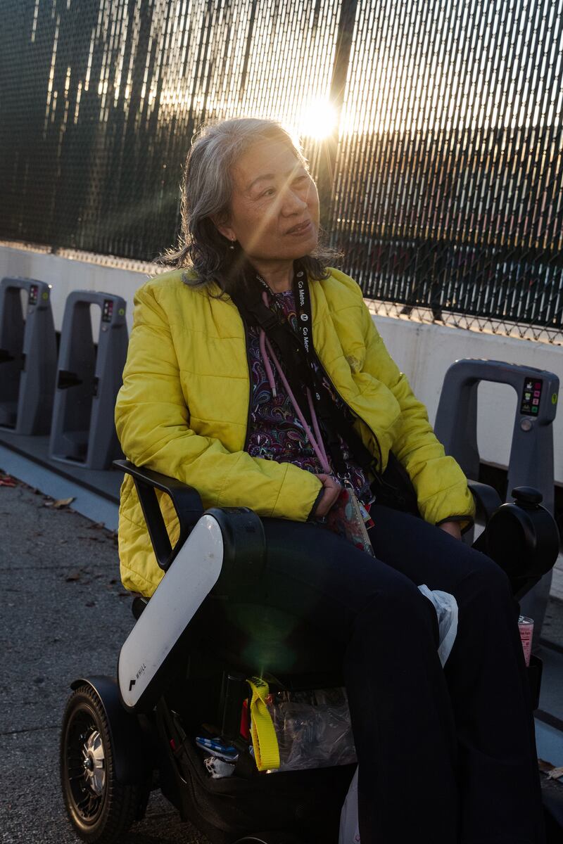 Leung-Astwood pauses during a trip around Chinatown.