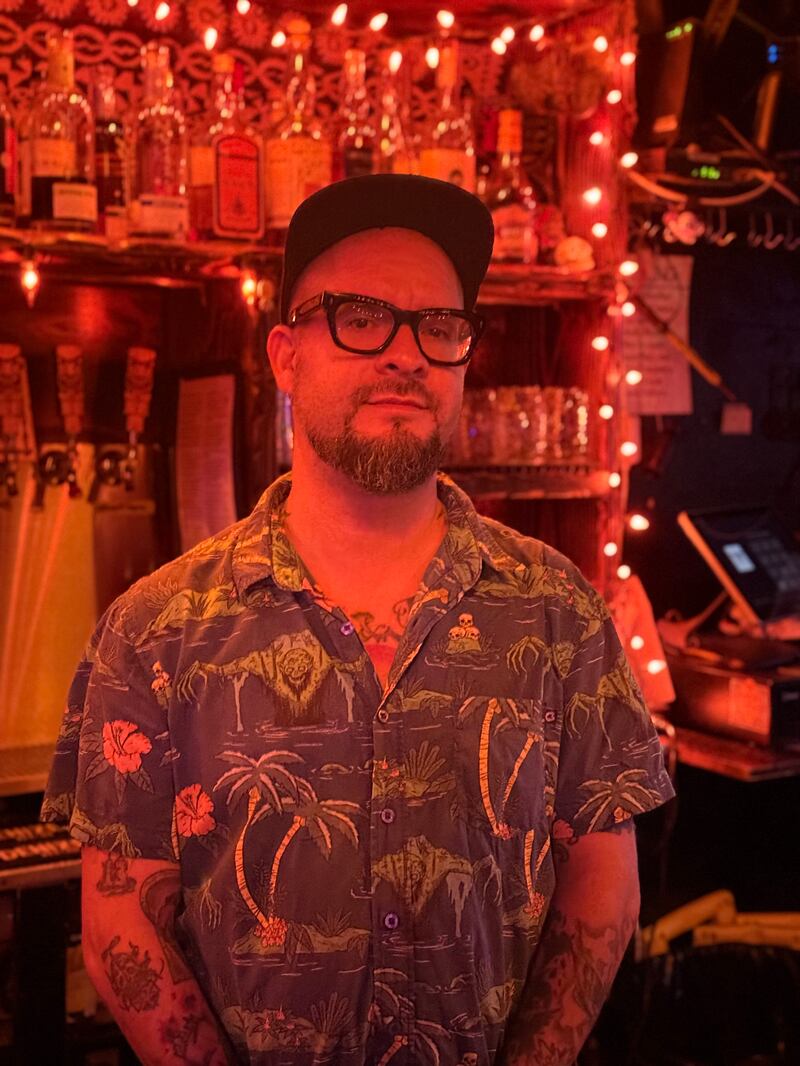 Dustin Rodriguez inside the Bamboo Club. (Photo by Rosaura Wardsworth)