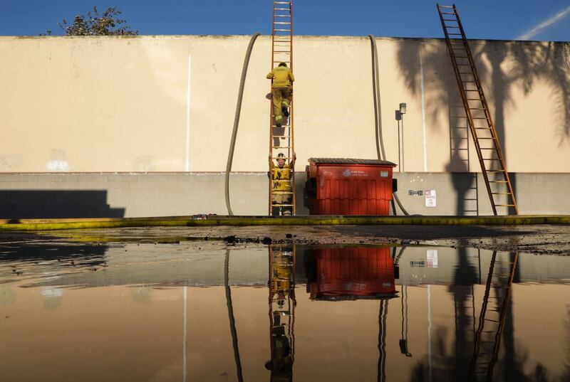Photos of the City of Carson warehouse fire.