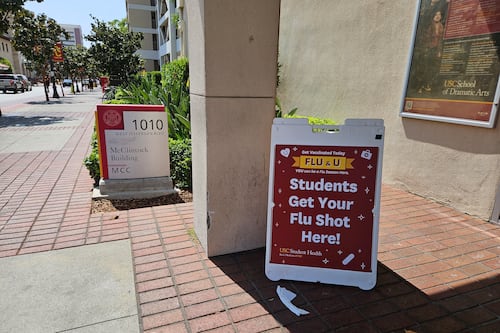 Flu shots administered at the University of Southern California