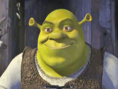[Shrek smiles to the camera.]