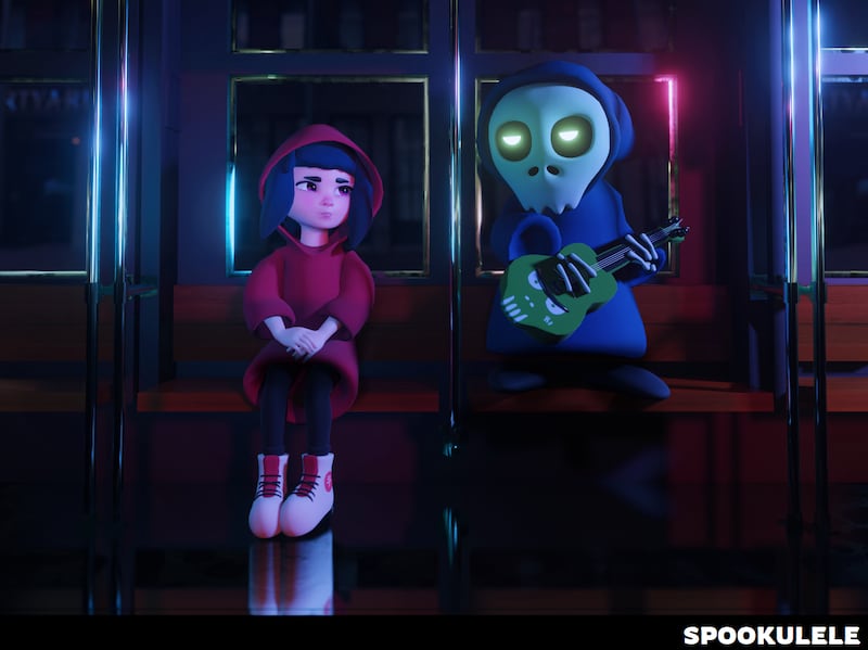 A graphic from the video game "SPOOKUELE"