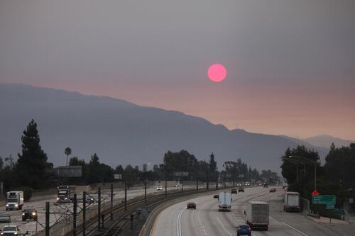 Air quality remains at unhealthy levels as fires roar across California
