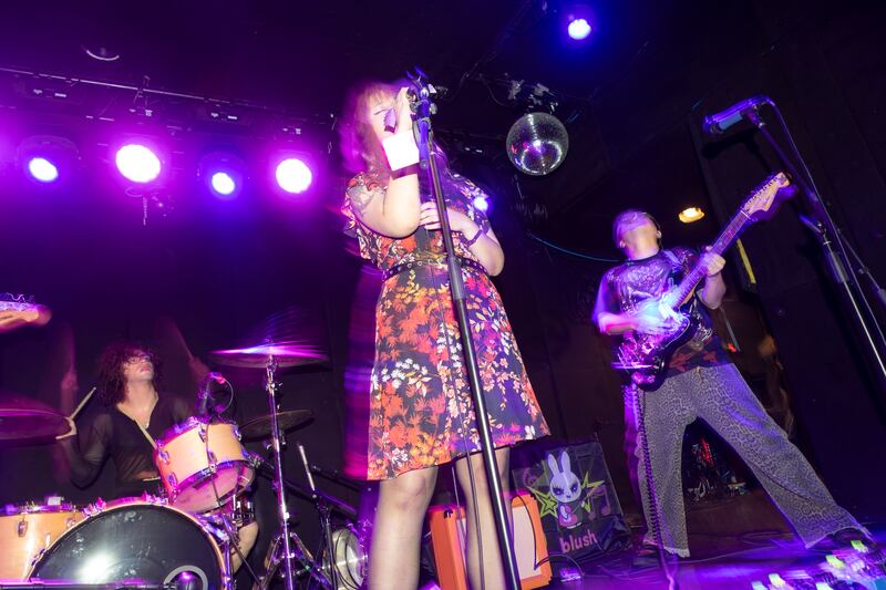 Singer singing on stage