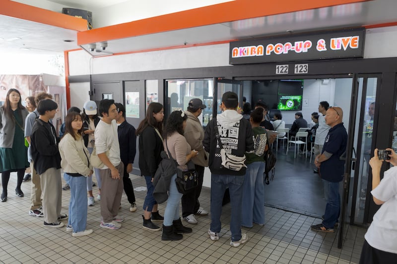 People lining up for an event