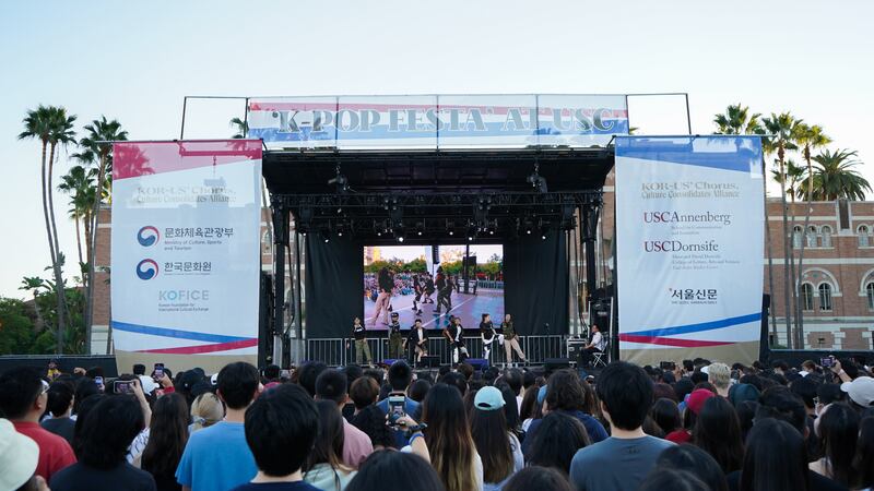 McCarthy Quad was transformed into a concert venue as people gathered for the finale of the K-pop Festa.