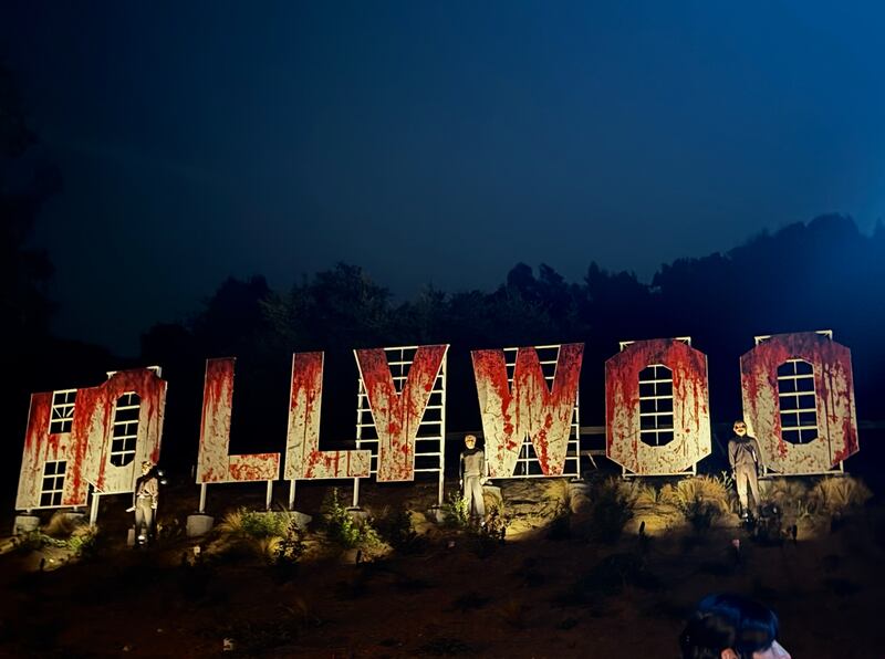 The bloody version of HOLLYWOOD during the halloween