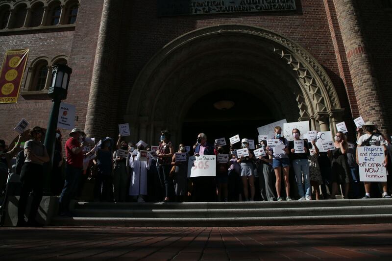 A selection of photos from the photo story "PHOTOS: USC community confronts assaults in Greek life."