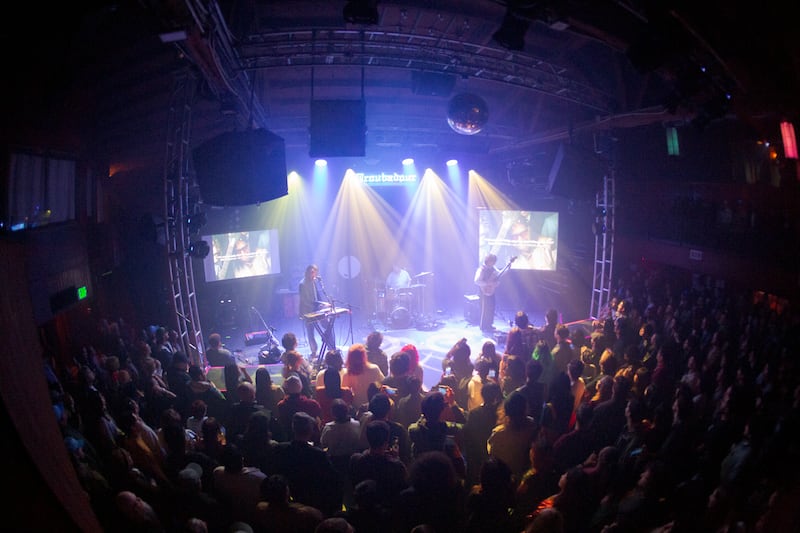 Bright lights on a stage