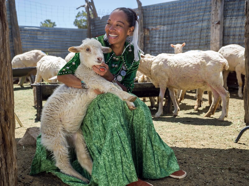 Radmilla and a sheep