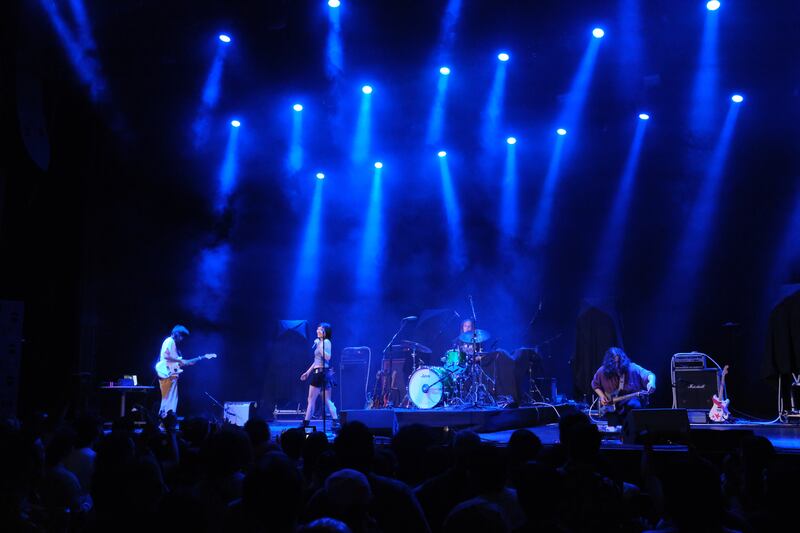 Sobs performing on stage